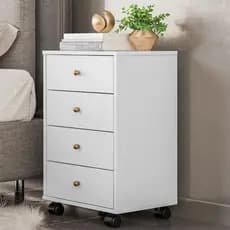 Mesa de Cabeceira 4 Gavetas Presence D02 Branco - Mpozenato