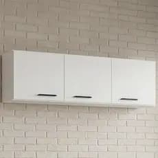 Armário Aéreo de Cozinha 120cm 3 Portas Classic Branco - Poquema