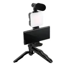 Kit Gravação 4 Em 1 Com Microfone, Led, Suporte Celular