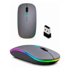 Mouse Sem Fio Bluetooth 2.4g Rgb Silencioso Rec Usb-c
