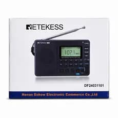 Rádio Portátil Digital AM FM SW Recarregável Com Antena Telescópica