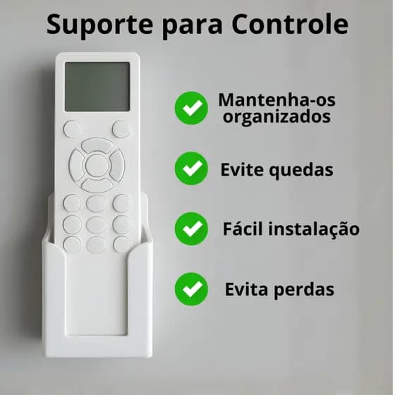 Suporte de Parede Para Controle Remoto Ar Tv Ventilador Universal Organizador