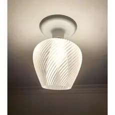 Lustre De Teto Aurora Espiral Elegante Moderno Decorativo Com Plafon Opcional Redondo ou Quadrado