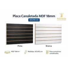 Painel Canaletada expositor loja MDF 60x90 Branca/Preta