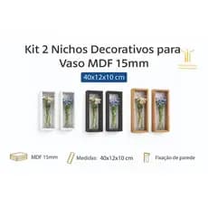 Kit 2 Nichos Decorativos para Vaso Retangular MDF