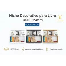 Nicho decorativo para livros MDF