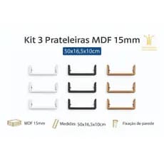 Kit 3 Prateleiras em "U" Decorativas MDF