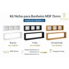 Kit nicho para banheiro 2 peças MDF