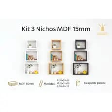 Kit 3 Nichos Decorativos MDF
