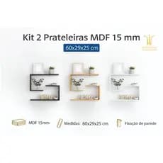 Kit 2 Nichos Prateleira Para Livros Plantas Decorações em MDF