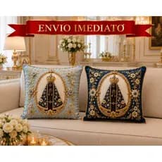 2 Capas de Almofadas Nossa Senhora Aparecida 45x45 - Estampada Decoração Sala