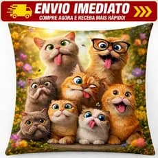 CAPA ALMOFADA ANIMALZINHO GATINHOSCACHORRINHOS ENGRAÇADOS