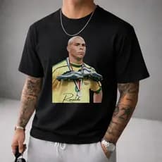 Camiseta  Masculina Feminina Brasil Ronaldo Fenômeno Unissex Copa 2026 Seleção 100% Algodão Premium