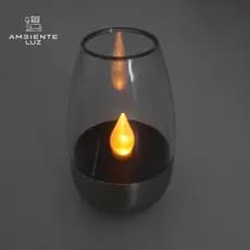 ABAJUR LUMINARIA  VELA LED SOLAR LED 2700K PRETO DECORATIVA