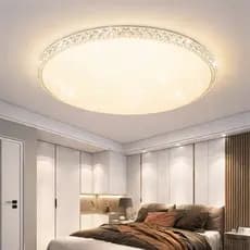 Luminária Teto Plafon Led Sobrepor Efeito Cristal Céu Estrelado Brilhante 3 Cores Borda Infinita