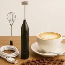 Batedor Misturador Mixer Elétrico Para Bebidas Leite Café Clara de Ovo 2 em 1 Recarregável Portátil