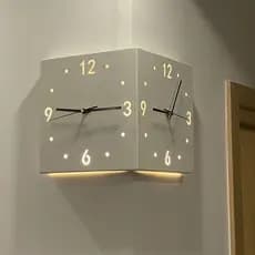 Relógio de parede de canto dupla face simples criativo sem perfuração mudo canto relógio decoração parede-pendurado reló