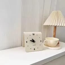 Creme relógio de mesa sala estar doméstico moderno criativo relógio mesa estudante cabeceira decoração mudo E9OC