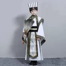 Traje infantil Hanfu meninos Romance dos três reinos cao Liu Bei Guan Yu Zhang Feizhu Ge Liang traje Lu Su desempenho Co
