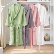 Puro algodão verão classe A três camadas gaze roupão roupão Homewear camisola pijamas macio pele-amigável confortável LU