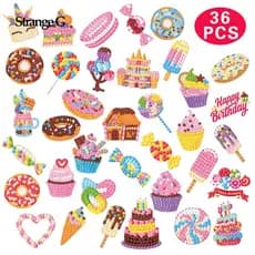 36 Pçs Crianças Kits De Porta Com Diamante 5d DIY Pintura Por Números Gem Arte Artesanato Para E Adultos Pontos Mosa