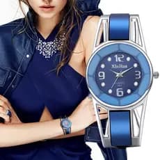 Relógio de quartzo de aço inoxidável XINHUA para mulher e elegante relógio de pulseira
