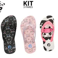 Kit Chinelo Infantil Menina Leve Passeio
