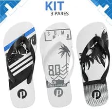 Kit 1,2 e 3 Pares Chinelo Masculino Macio Confortavél