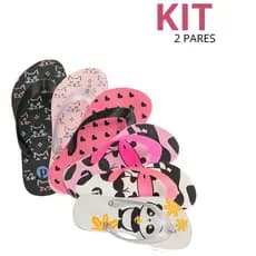 Kit Chinelo Menina Confortável Passeio