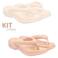 Kit Chinelo Feminino  Confortável Nuvem Leve Macio