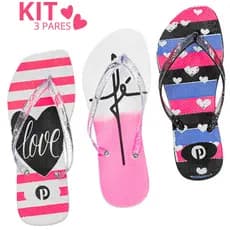 Kit Chinelo Feminino Casual Antiderrapante Leve