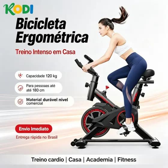 Bicicleta de Spinning Ergométrica - Resistência Ajustável, Multifuncional e Silenciosa-V3
