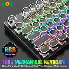 Kit Gamer Teclado Mecânico 100% Estilo Punk + Mouse Gamer | Item Essencial para Jogadores - H7