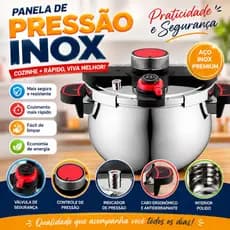 Panela de Pressão Inox 304 Antiexplosão Kit com Panela Pequena