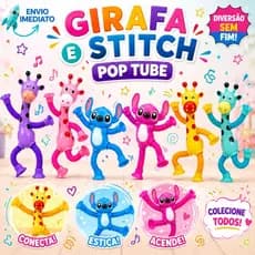 1 | 2 | 4 | Unid Stitch Girafas Brinquedo Infantil Diversão Crianças Com Luz Led Ventosa Pop Tube Estica Gruda Flexível