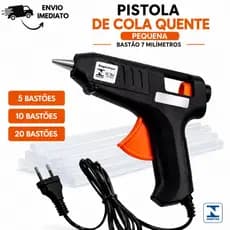 Pistola Revolver Cola Quente Bivolt Pequena Profissional Com Bastões Refil Fino Pronto Para Uso Decorações Artesanato