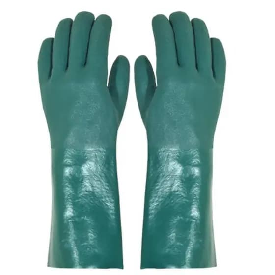 Luva de PVC Forrada Palma Áspera 45 cm Saneamento Limpeza Pesada Manutenção Jardinagem Químicos