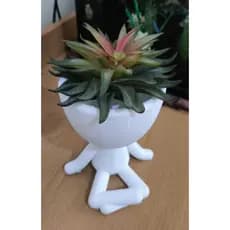 Vaso Robert Sentado para Suculentas - Branco