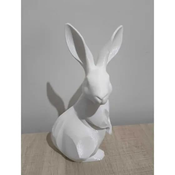 Escultura Coelho Decorativo - Branco