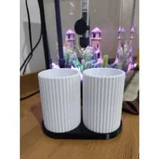 Suporte Duplo Para Copos Preto Decorativo Organizador Resistente
