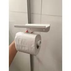 Porta Papel Higiênico de Parede com Prateleira - Branco