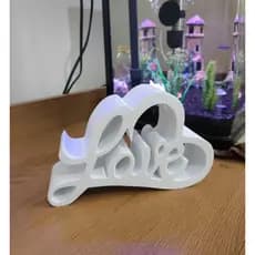 Letreiro Decorativo LOVE 3D Branco em Coração – Enfeite Romântico para Quarto e Sala