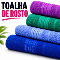Kit de Toalha de Rosto 100% Algodão 45cm x 80cm Rubi Sortida | Toalha de Rosto para Banheiro