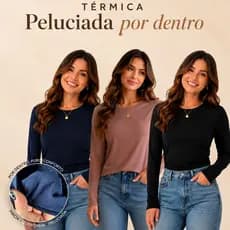 Kit Blusa Térmica Feminina Inverno Peluciada Manga Longa Segunda Pele do P ao GG