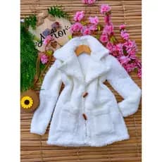 casaco   sobre tudo teddy  de inverno infantil juvenil  longo ben quentinho confortavel