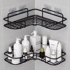 1/2/3/4 Suporte Organizador De Metal Rack De Parede Banheiro Cozinha Prateleiras Porta Shampoo