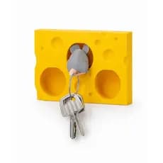 MouseKey Porta Chaves Queijo Suporte de Parede 3D Decorativo com Ratinhos