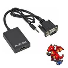 Adaptador Conversor VGA Para HDMI Transmite Som PC Gamer Na TV