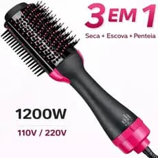 Escova Secadora Alisador Elétrica 3 Em 1 Hair Styler 110V/220V - Seca, Alisa e Modela