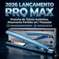 2026 3ª geração Pro Max Prancha Alisador de Cabelo Chapinha Profissional Bivolt 450°F / 232°C Azul Nano Titanium
